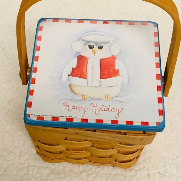 3/ $25NEW Holiday Owl bell ornament/tea light/ basket - Picture 2 of 5